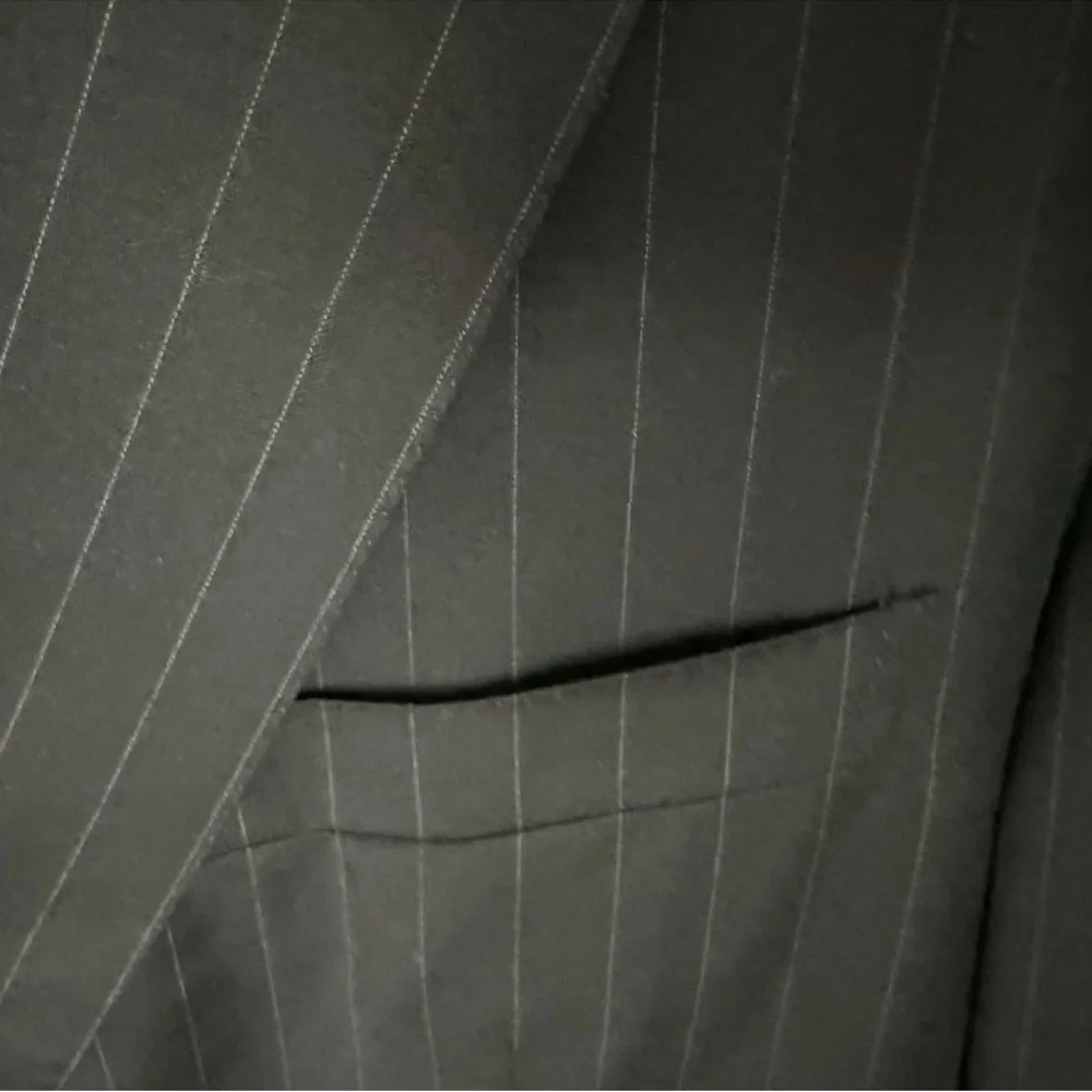 Ermenegildo Zegna Su Misura Wool Jacket Size 58C Black Pinstripe Switzerland